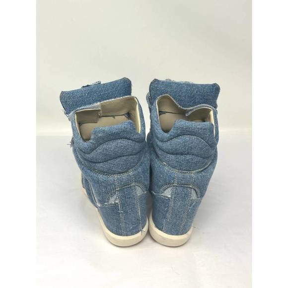 ISABEL MARANT women's bekett sneaker in blue denim - Picture 4 of 5